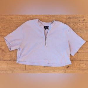Out From Under Cropped Zip T Shirt Purple